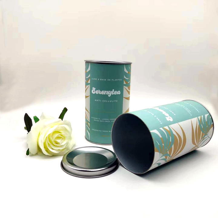 Tubo de papel de calidad alimentaria de alta calidad, embalaje de té estilo lata, embalaje de tubo biodegradable, embalaje de tubo de papel personalizado para alimentos