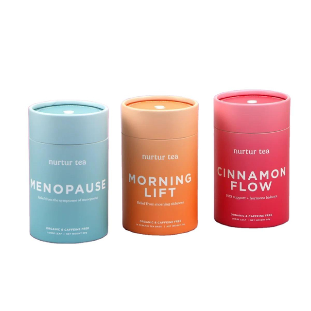 El logotipo caliente de la venta imprimió la caja reciclable del cilindro de empaquetado del té de la cartulina del papel del tubo redondo de Kraft