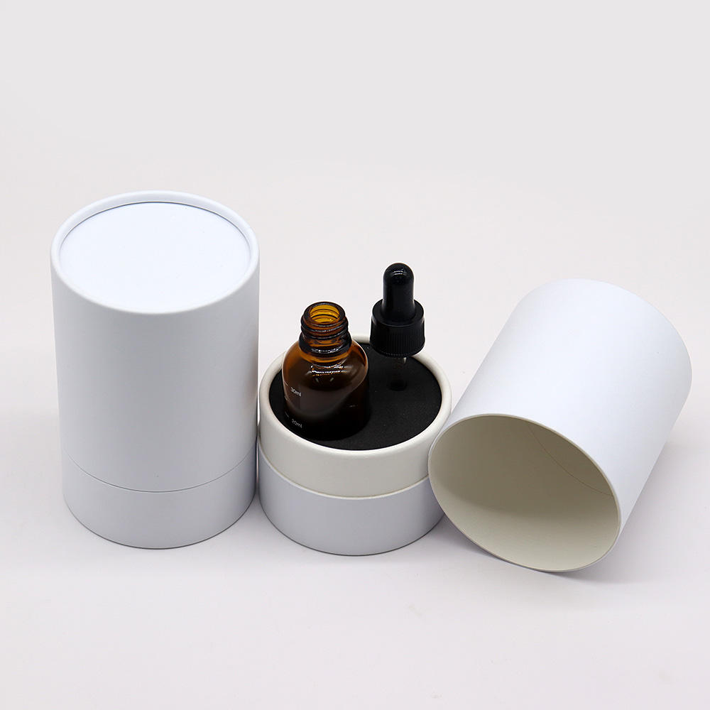 Paquete de caja de tubo redondo empaquetado en cartón cosmético personalizado de alta calidad