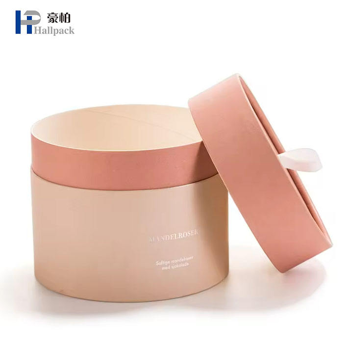 Muestra gratis, nuevo Material, caramelo rosa, cilindro cosmético para el cuidado de la piel, caja de embalaje redonda, contenedor, tubo de papel cosmético Prink de cartón