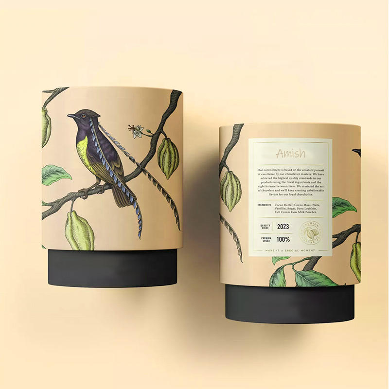 Cilindro biodegradable, embalaje de tubo de cartón de papel para alimentos, recipiente de té Premium, embalaje de caja de tubo para paquete de té suelto