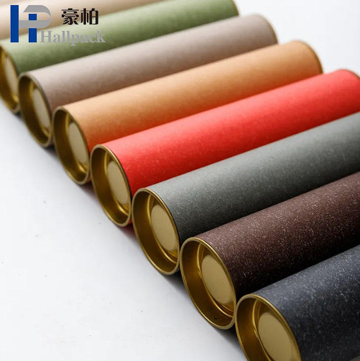 Cartón de calidad alimentaria, Material ecológico reciclado, cilindro redondo de alta calidad, embalaje de té, tubo de papel Kraft para envío por correo