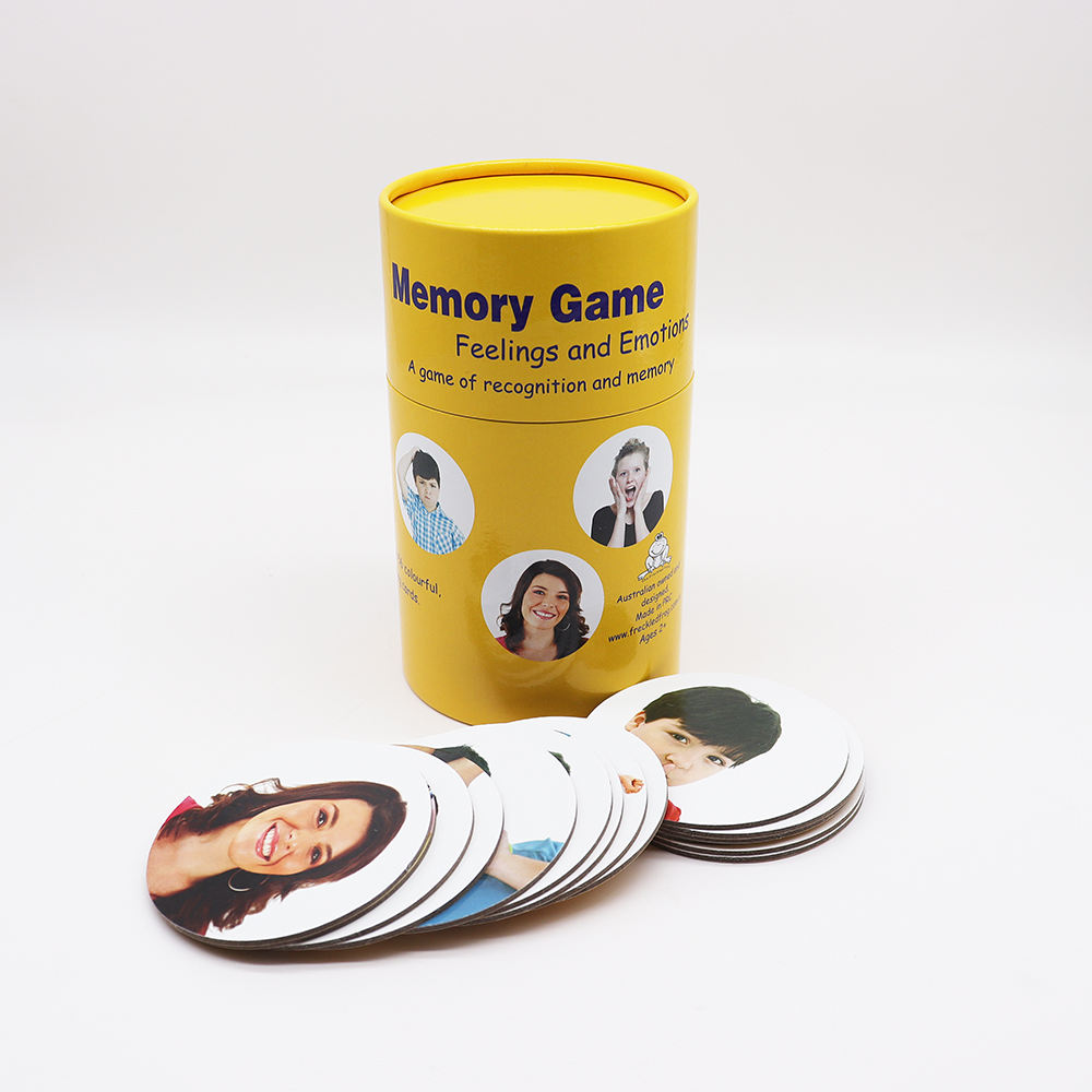 Pegatinas creativas personalizadas, buenos juegos de memoria, embalaje redondo, tarjeta de monopolio de ajedrez volador, caja ciega de juego de marea