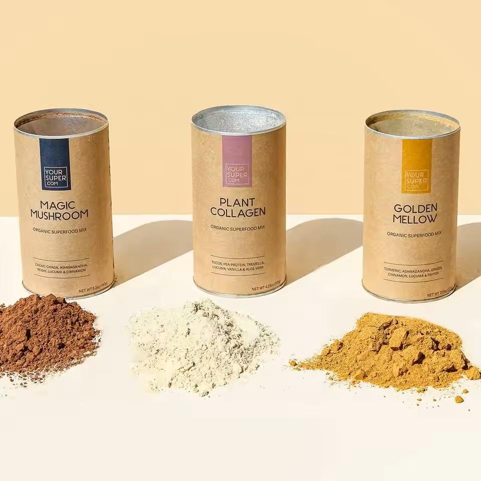 Tubo redondo biodegradable del cilindro de papel de la avena del grano de café del té del envase del polvo respetuoso del medio ambiente para el acondicionamiento de los alimentos