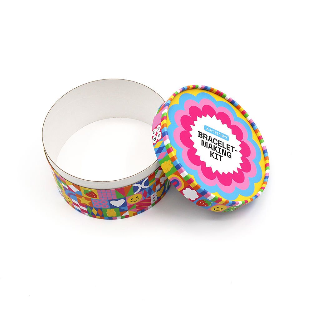 Embalaje de papel redondo para pastel de cumpleaños, contenedor cilíndrico con impresión de diseño de lujo, Dumplings, pastel de cumpleaños, embalaje de papel de regalo