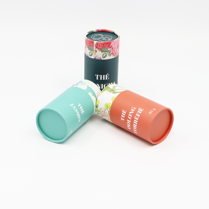 Caja amistosa del cilindro de la cartulina de la categoría alimenticia de Eco con el tubo de papel de la cubierta metálica que empaqueta para el té del café de las nueces