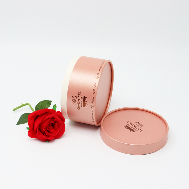 Tubo de empaquetado de encargo amistoso de la caja del cilindro de la cartulina de la categoría alimenticia de Eco que empaqueta para el chocolate de la galleta de la torta del pan