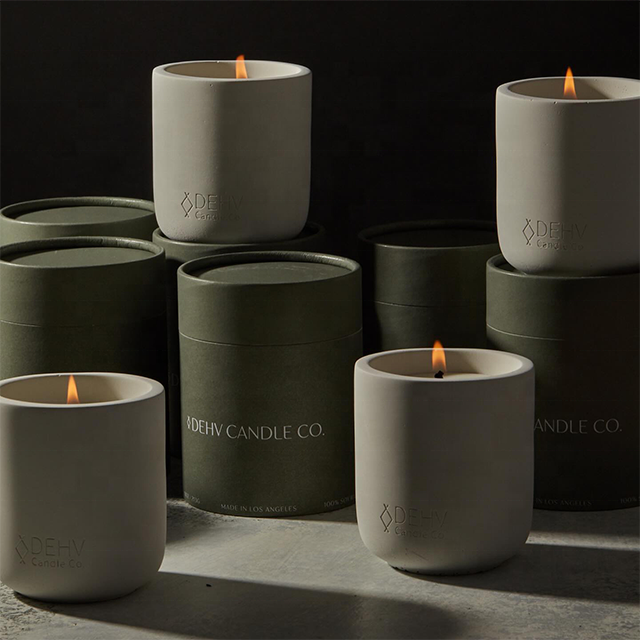 Caja de tubo redondo de embalaje de cartón biodegradable personalizado, 100% libre de plástico, para envolver velas, tubo de papel de alta calidad