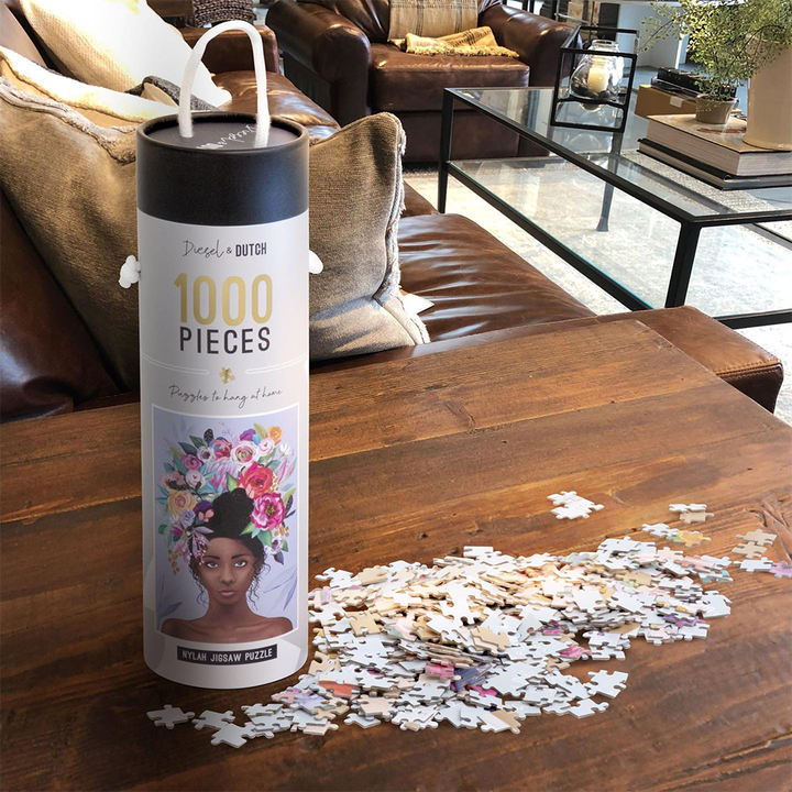 Caja de tubo redondo de impresión personalizada, embalaje de papel Kraft ecológico para velas, embalaje de tubo de cartón artesanal de rompecabezas a la moda