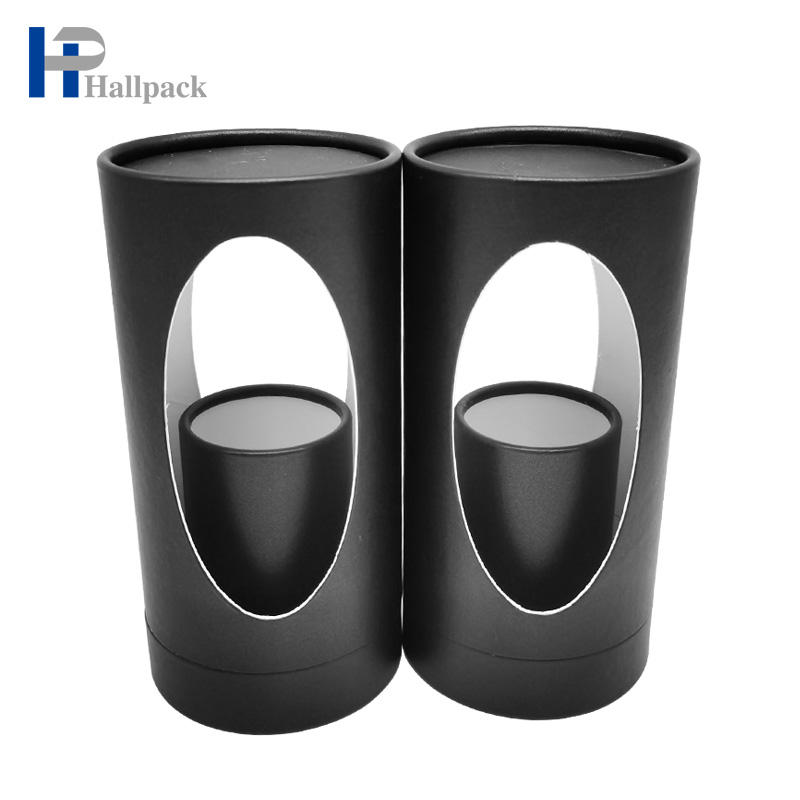 Tubo de papel Lip Blam Tubo de papel para ventana Tubo de papel de cartón negro liso