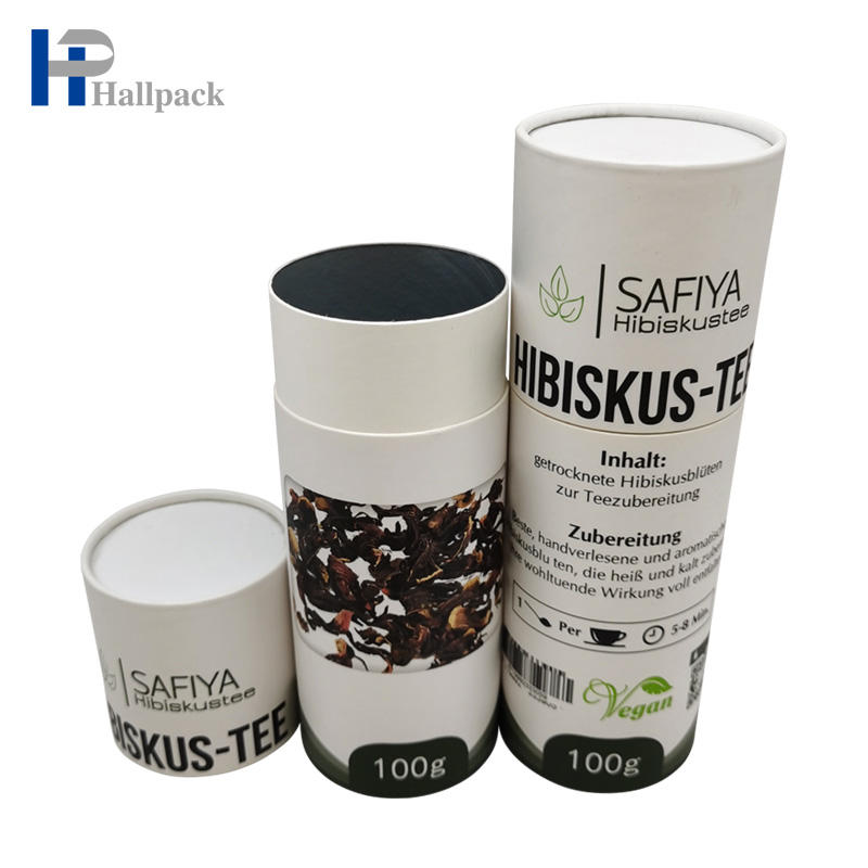 Etiqueta autoadhesiva personalizada Tubo de papel Embalaje de tubo de papel para alimentos y té