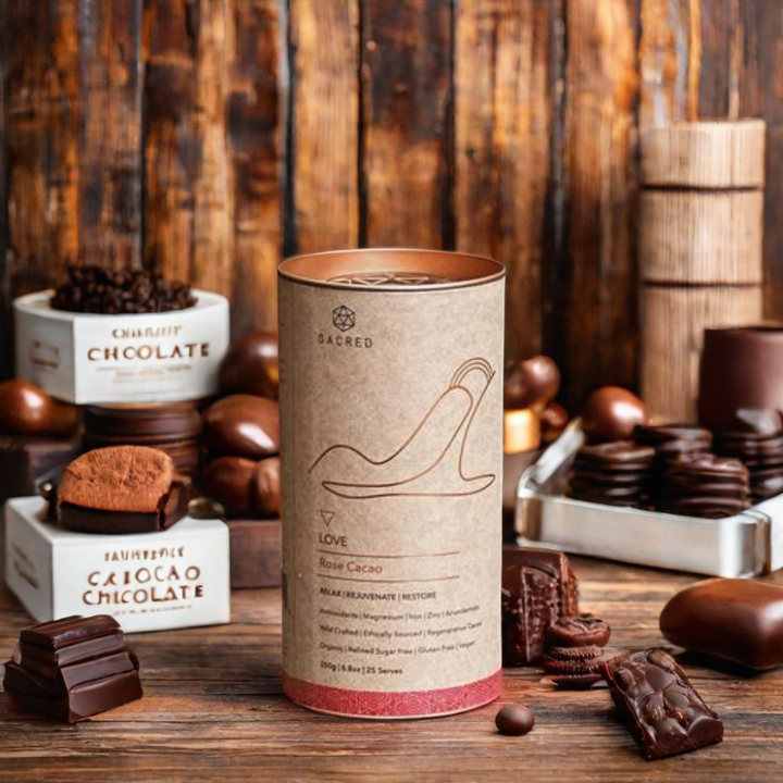 El lujo crea el empaquetado para requisitos particulares de cartón de la caja del tubo redondo de la categoría alimenticia para la lata de papel del chocolate del cacao