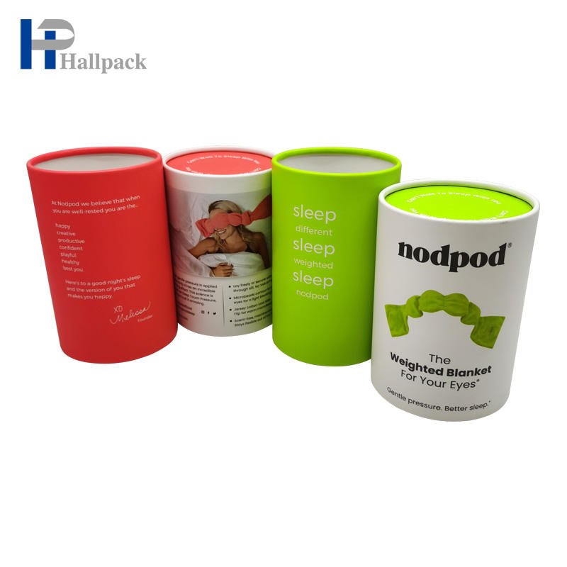 Embalaje de tubo de papel para pañuelo en la cabeza con calcetines y parches en los ojos