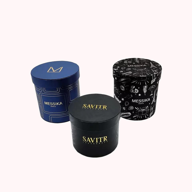 Caja de regalo personalizada con forma de cilindro de borde plano de tubo de papel de embalaje de alta capacidad con tapa, tubo de papel negro