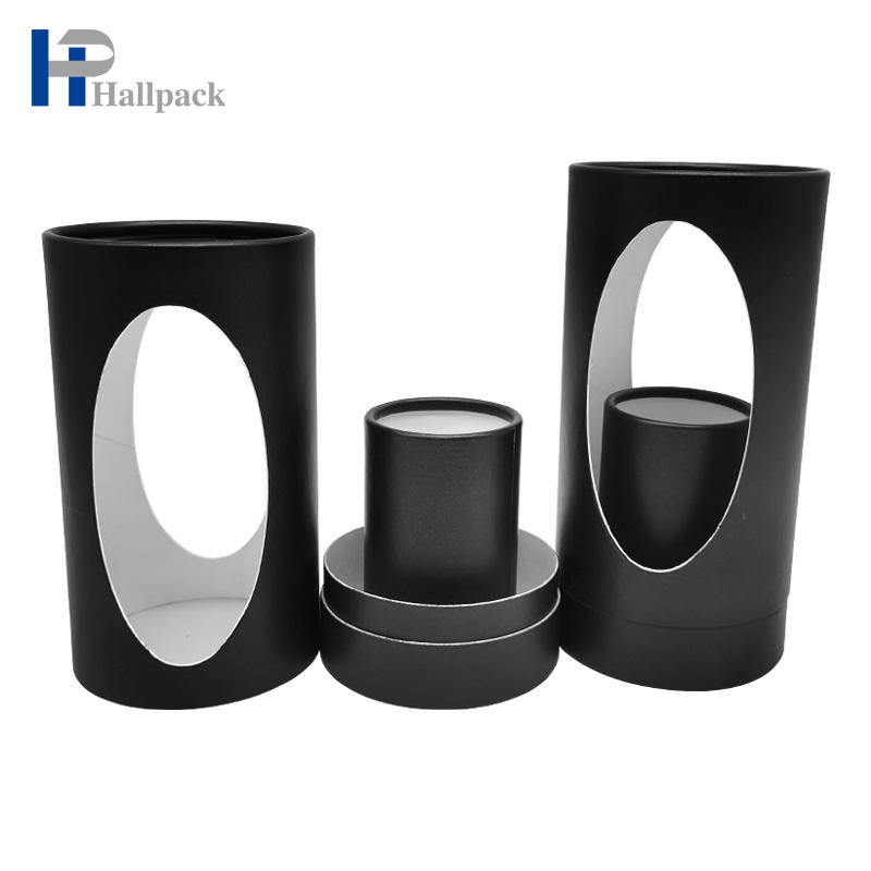 Tubo de papel Lip Blam Tubo de papel para ventana Tubo de papel de cartón negro liso