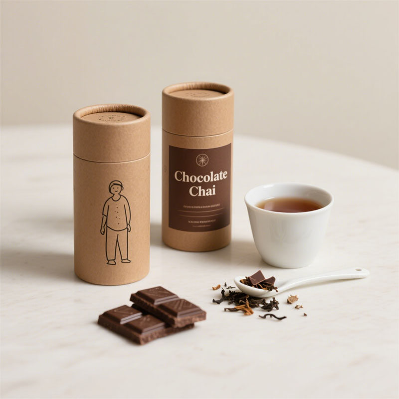 Botes de papel de café con caja de calidad alimentaria, cilindro redondo biodegradable, venta al por mayor