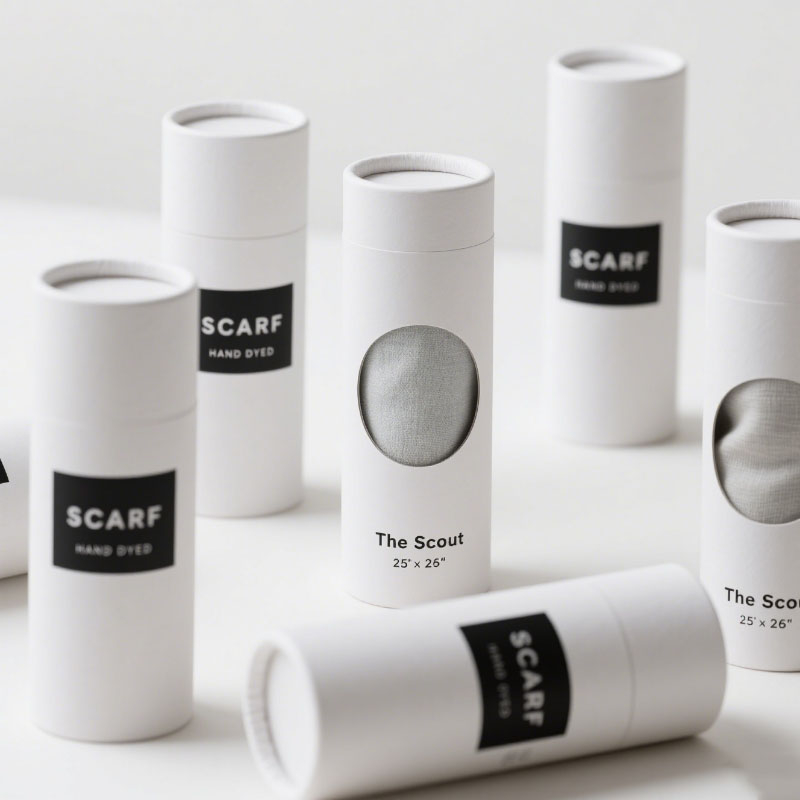 Embalaje de tubo de ropa ecológico Embalaje de papel de papel con ventana