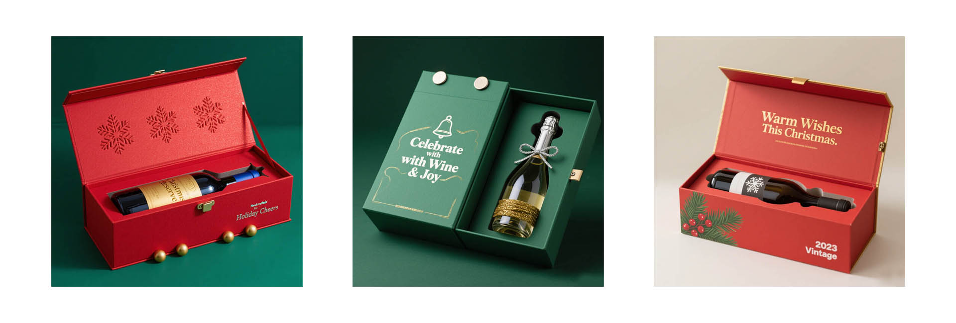 Caja de vino de regalo de Navidad