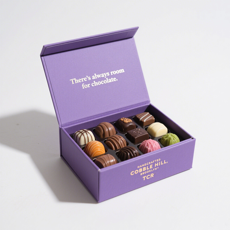 Biodegradable Logotipo personalizado de cajas de regalo de Navidad para chocolates galletas de dulces