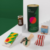 Tubo biodegradable, papel de embalaje, tapa de metal y parte inferior, tubos de envío reciclados, tubos de cartón de papel para alimentos y juego de regalo