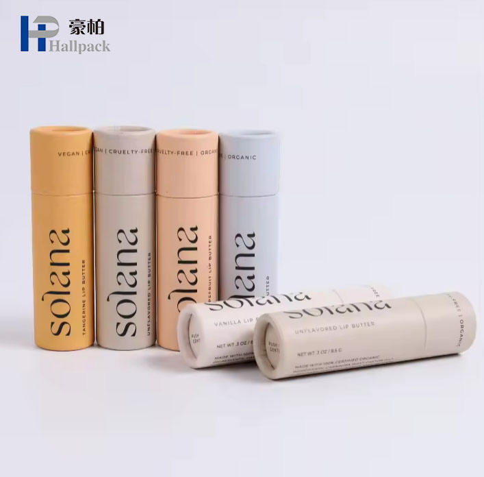 Tubo push-up de barra de loción ecológica, tubo de lápiz labial de cartón profesional personalizado