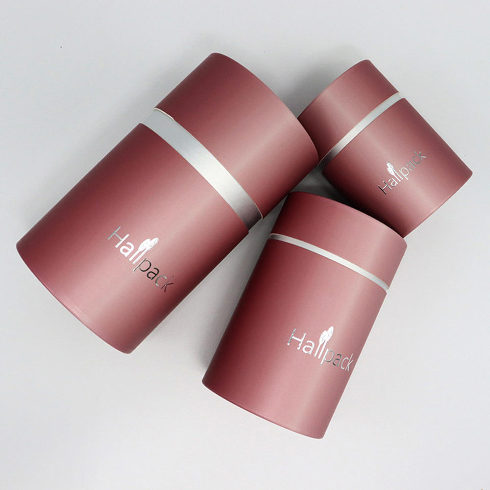 Caja de tubo de papel de empaquetado del tarro cosmético de Kraft biodegradable de la crema de la cartulina del cilindro redondo de encargo
