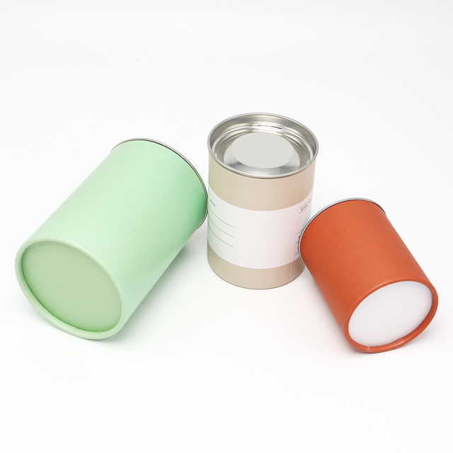 Caja de encargo amistosa del cilindro de la cartulina de la categoría alimenticia de Eco con el tubo de papel del metal que empaqueta para el té del café de las nueces