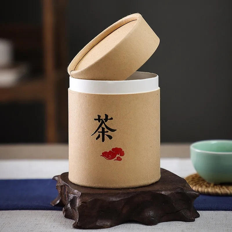 Envasado de cilindro redondo de tubo de papel Kraft personalizado de calidad alimentaria biodegradable para polvo de proteína de té y granos de café