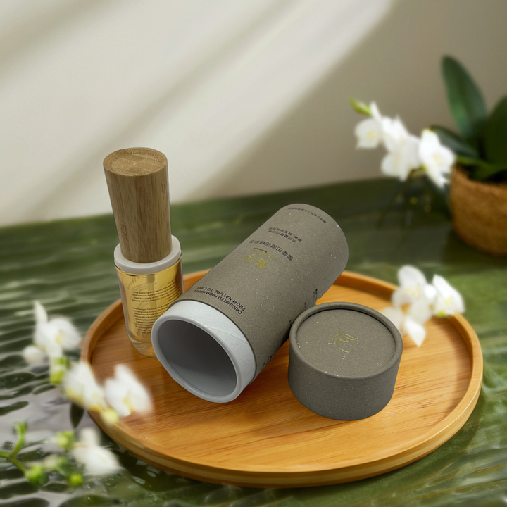 Caja cilíndrica de papel Kraft de lujo, gran oferta, personalizada para velas de aceite de Perfume y aceites esenciales, embalaje de tubos de papel