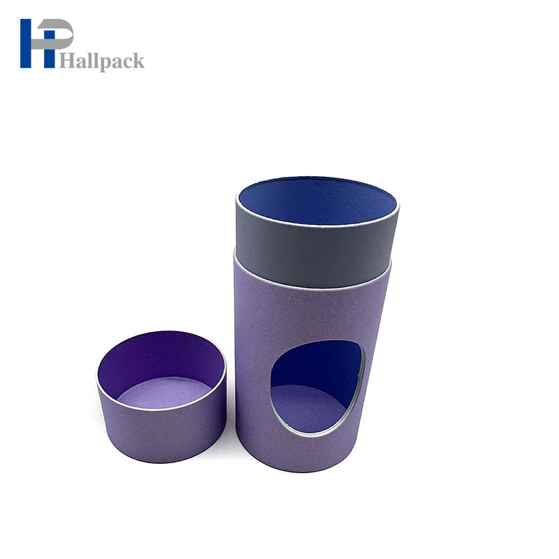 Tubos de papel artesanales ecológicos, contenedor redondo de cartón, bufanda, ropa interior, tubo de papel cilíndrico, embalaje con ventana