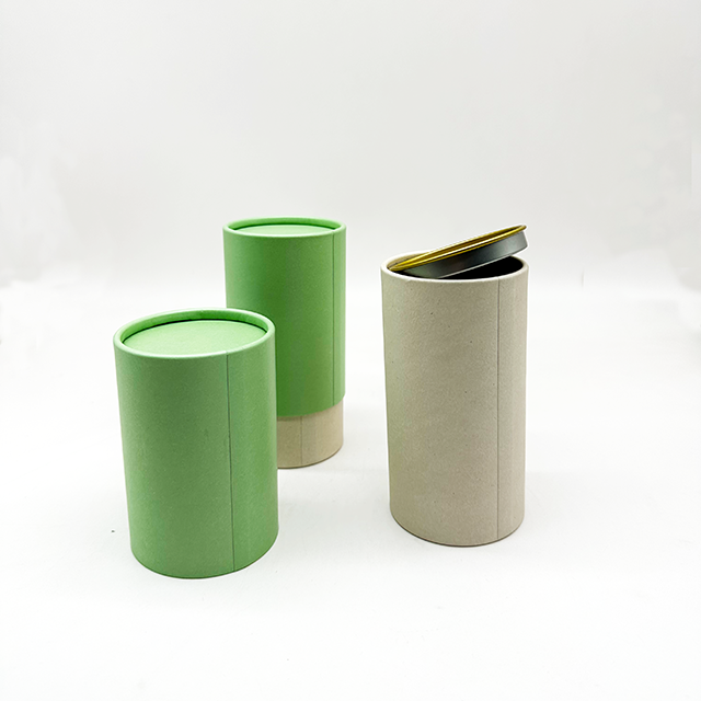Envases de tubos de té de papel Kraft de grado alimenticio personalizados Hallpack, productos alimenticios saludables, envases estilo lata para granos de café