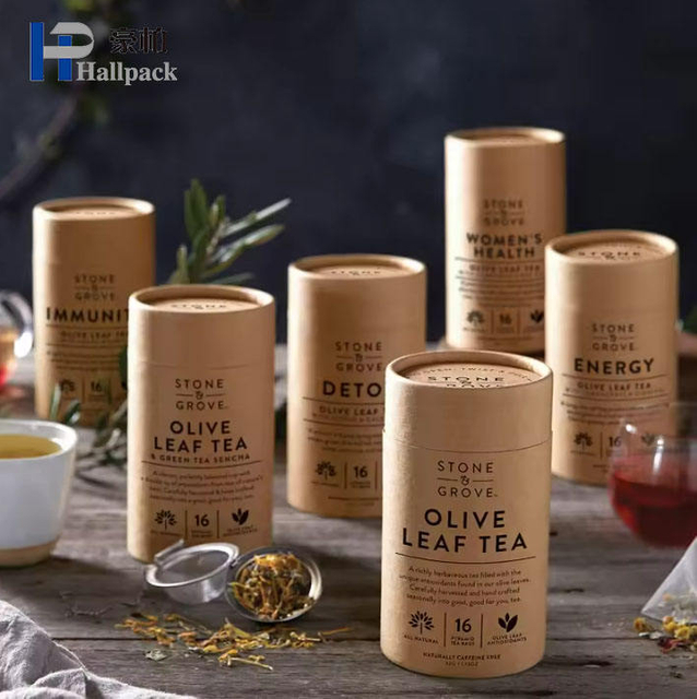 Lata de papel de impresión personalizada, diseño de cilindro, té, galletas, cereales, regalo, embalaje de cartón, caja redonda, tubo de papel de galleta en polvo de Chocolate