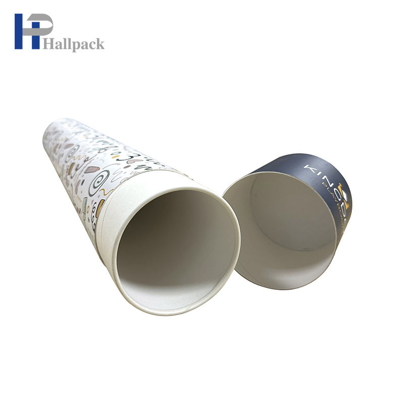 Tubo de papel largo del tubo de papel de Kraft del paquete redondo del arte del logotipo personalizado