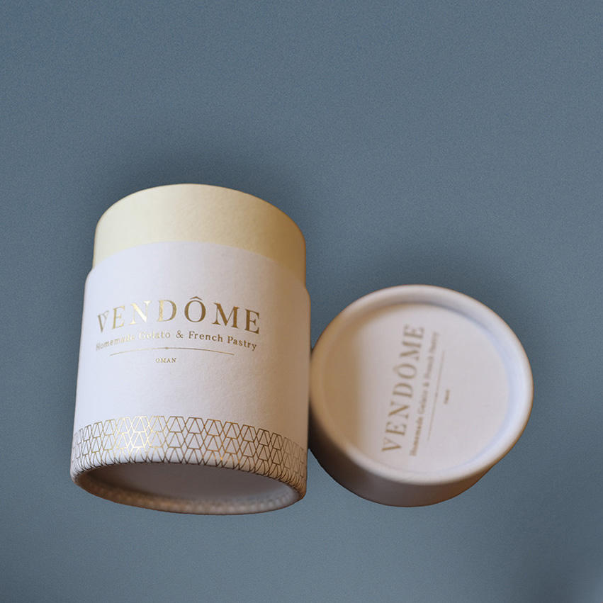 Tubo de papel de aluminio de cilindro de cartón Kraft biodegradable personalizado OEM para envasado de alimentos, impresión de estampado que desaparece