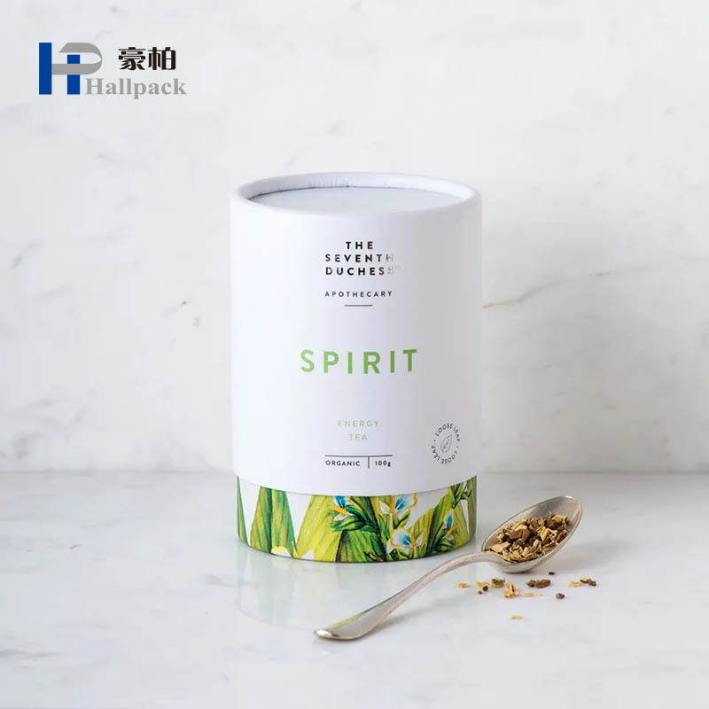 Envase de tubo de papel Kraft redondo ecológico, embalaje de cartón cilíndrico de papel artesanal impreso para té y cosméticos