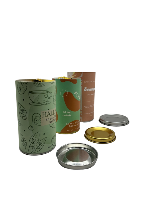 Tubos de papel de forma redonda de material biodegradable, embalaje personalizado, caja de cilindro de refrigerio de grado alimenticio de papel artesanal