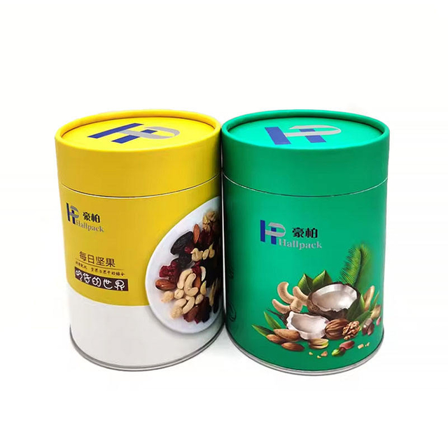Paquete redondo empaquetado cartón modificado para requisitos particulares de la caja del tubo de la categoría alimenticia del diseño para el té Nuts del café