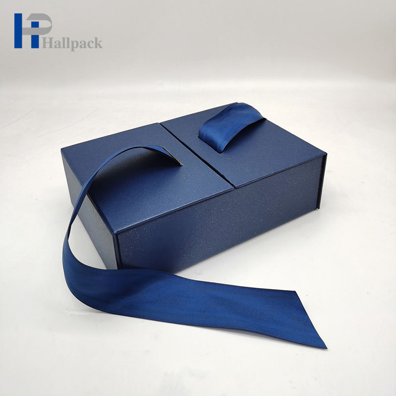 Caja de embalaje de cinta azul de lujo para Perfume, Cajas de Regalo personalizadas para té, lápiz labial, cerveza, pelucas de pestañas, herramientas