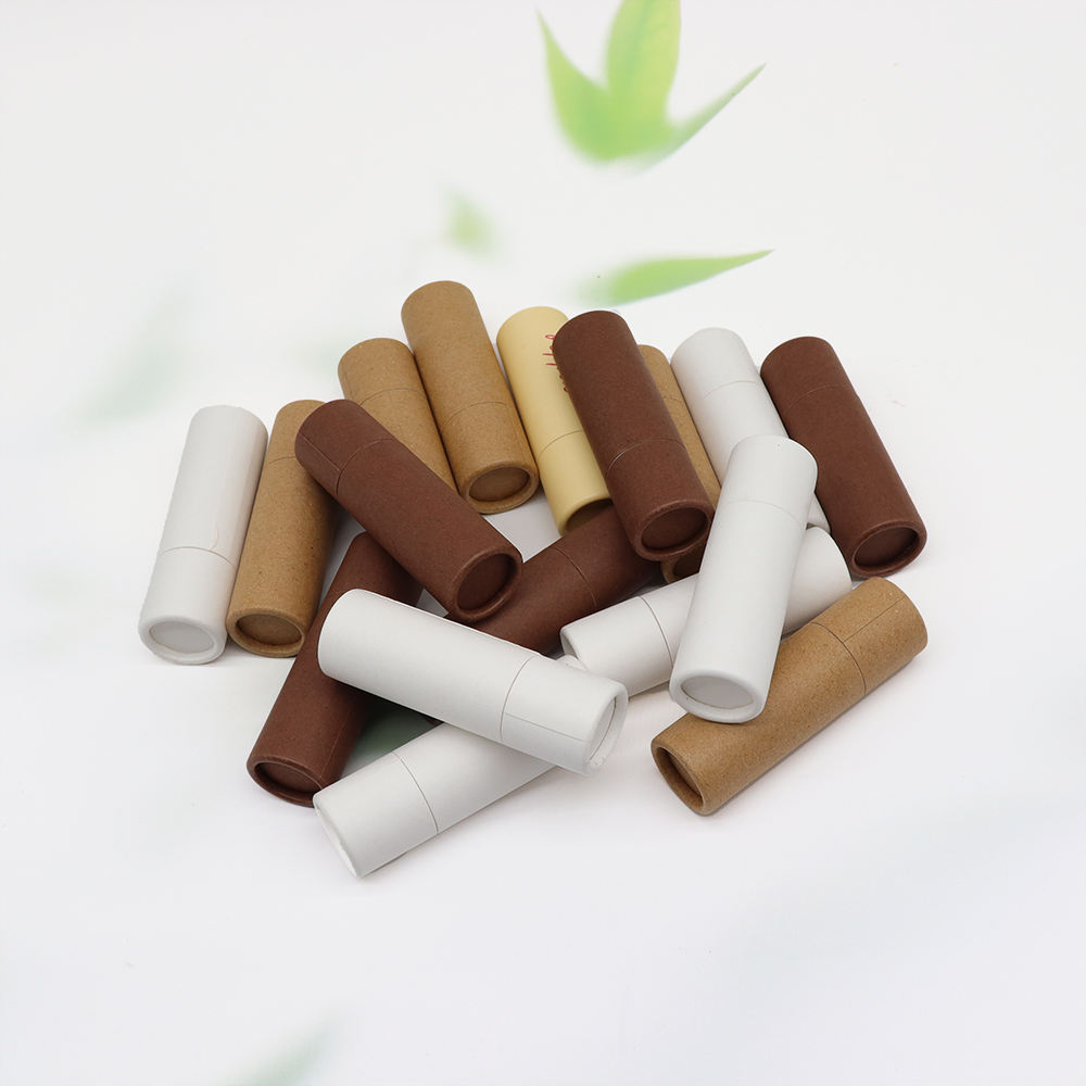 Embalaje de tubo de lápiz labial de papel Kraft biodegradable, diseño de marca, plato de papel Kraft giratorio, vela, uso artesanal, características, logotipo impreso