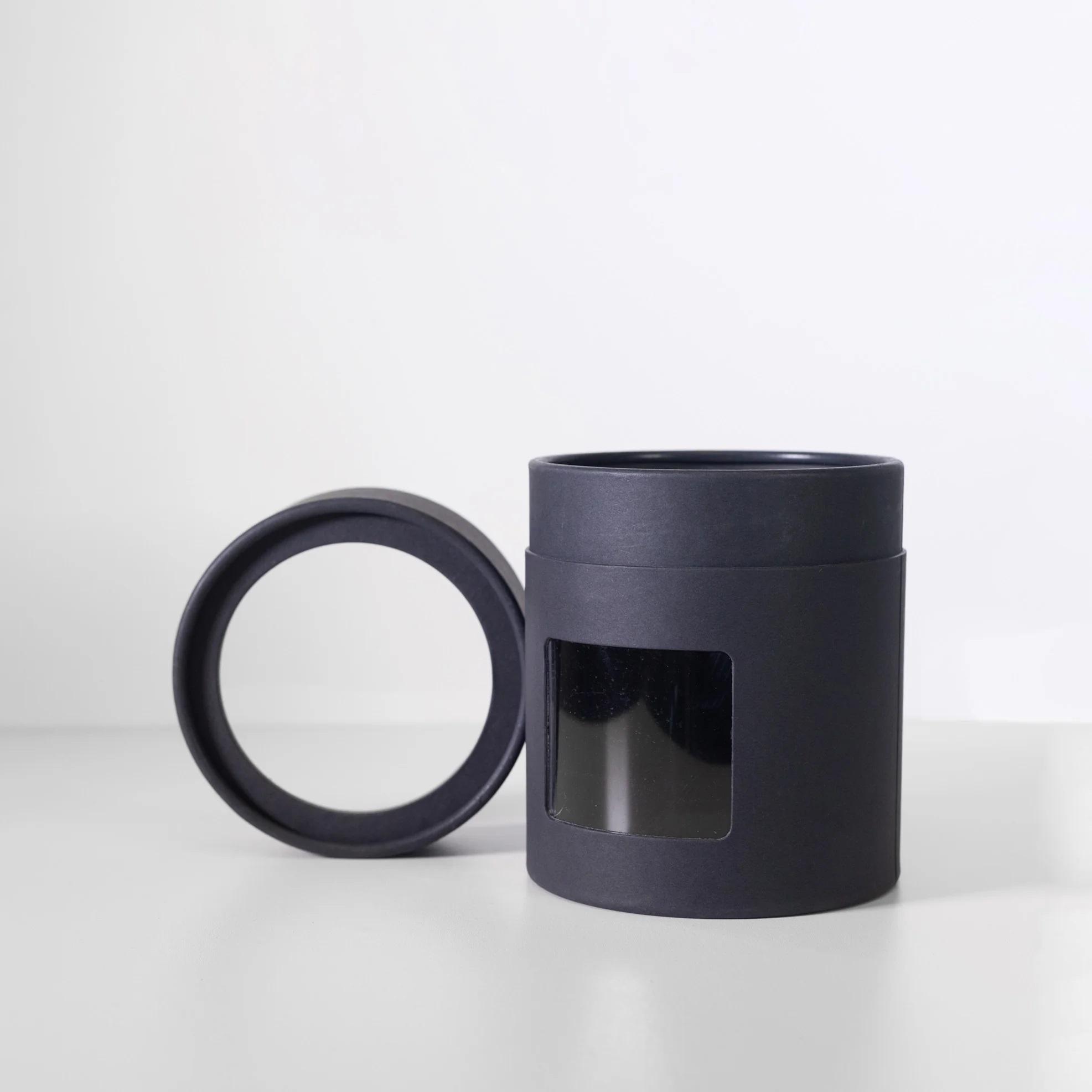 Caja biodegradable de empaquetado del cilindro de la ventana de la vela de la vela del tejido de Kraft de la vela de empaquetado del tubo de papel vacío redondo de encargo