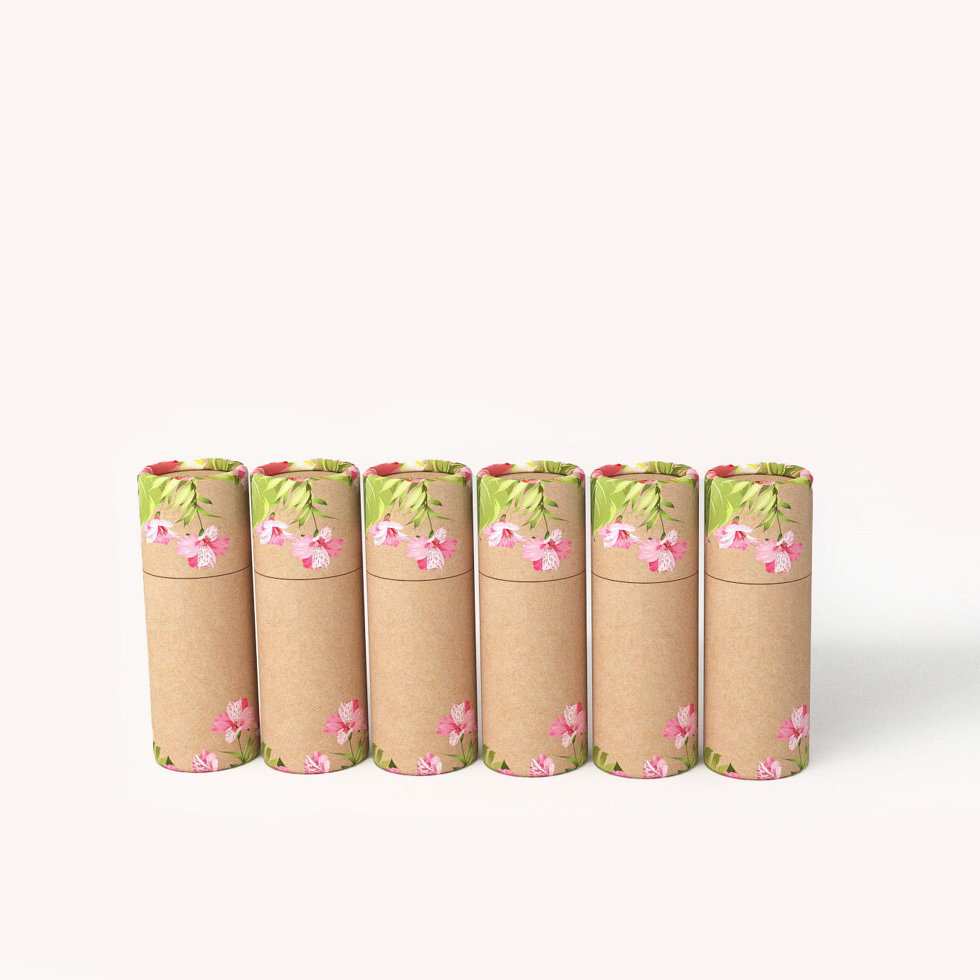 Embalaje de papel desodorante Kraft reciclado de alta calidad, tubo de papel de color, papel personalizado, barra de loción Ukai, embalaje cilíndrico