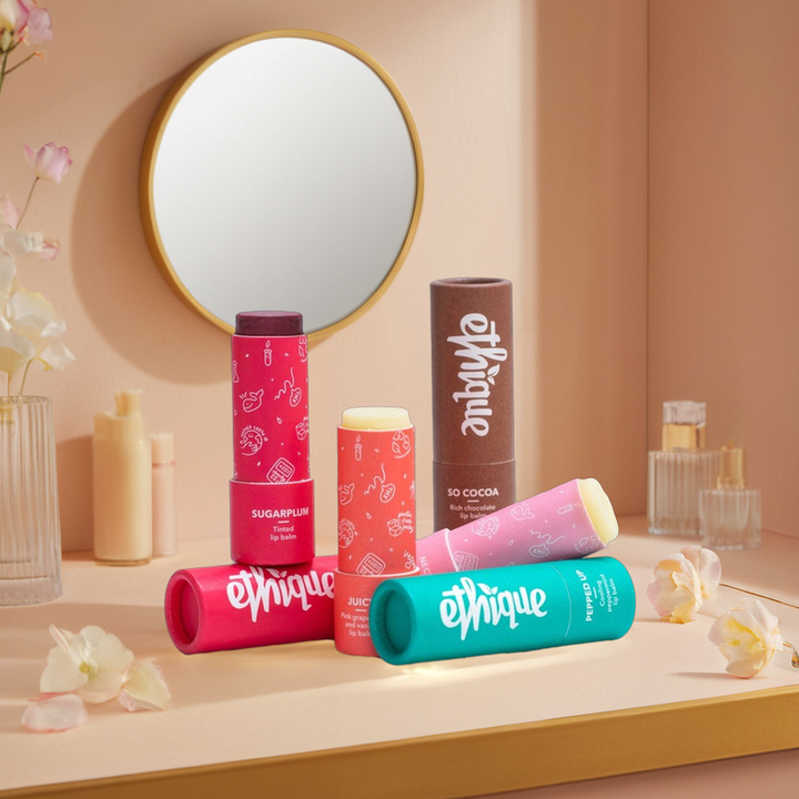 Embalaje de bálsamo labial de papel biodegradable de alta calidad, embalaje desodorante, tubo de papel Push Up, caja de tubo redondo, embalaje de cartón