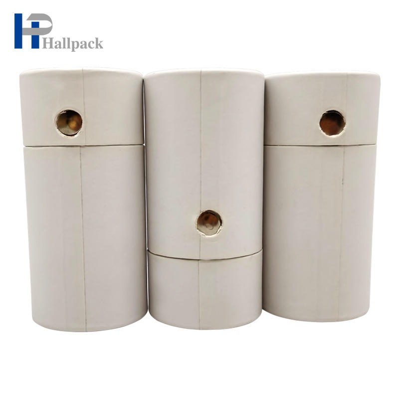 Tubo de papel de botella cuentagotas plano rectangular de tubo de papel Kraft con botones