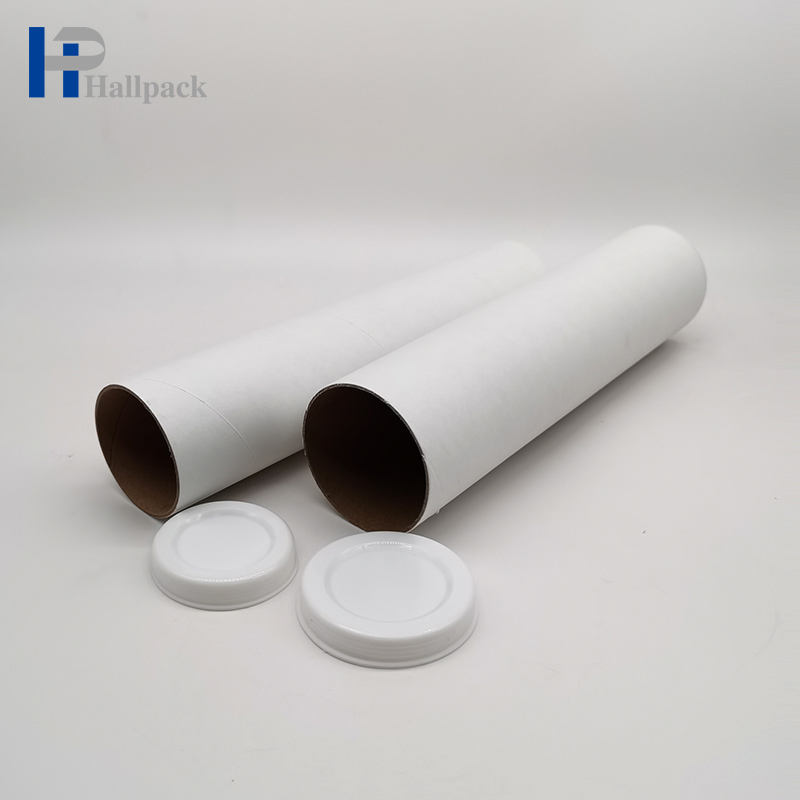 Tubo de papel de envío blanco de cilindro biodegradable personalizado de suministro de fábrica