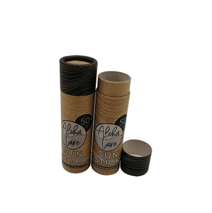 Tubo de papel para bálsamo labial Kraft marrón, 100% biodegradable, embalaje de cartón push-up, barra de loción para cosméticos, embalaje de papel