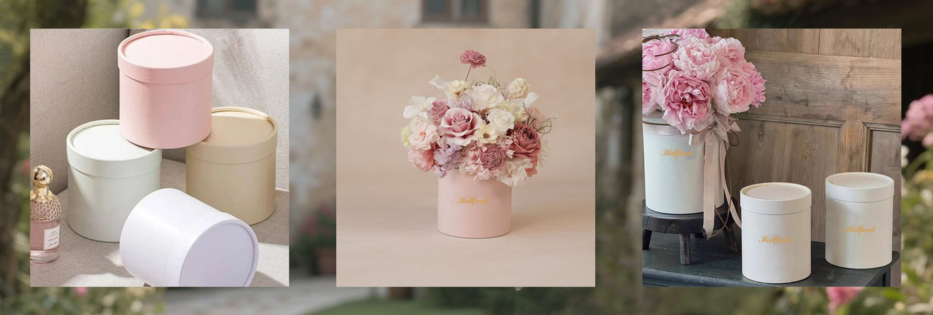 embalaje de caja de flores