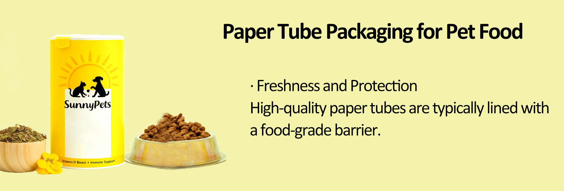 Embalaje de tubos de papel para alimentos para mascotas