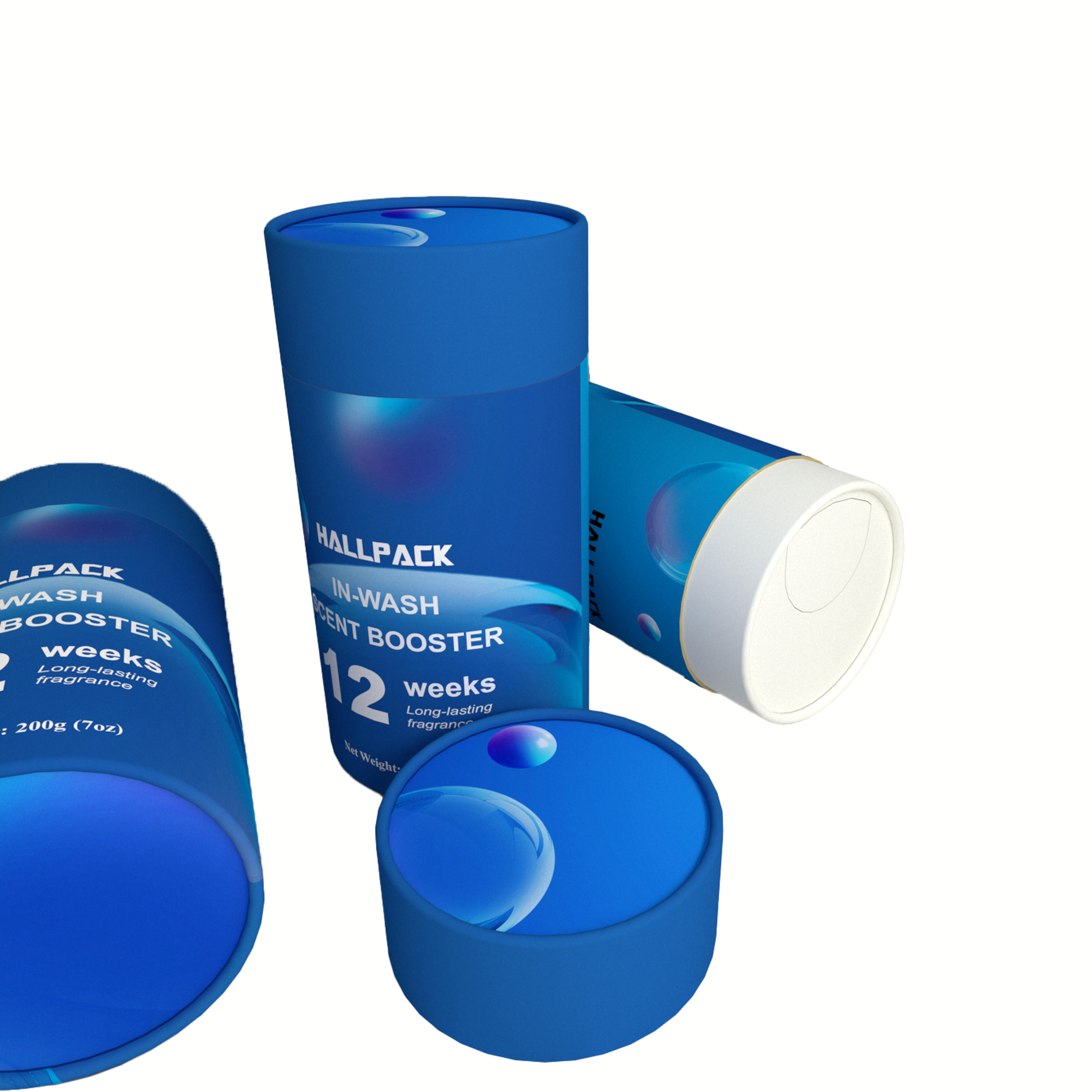 Logotipo personalizado, tubo de cartón de forma redonda, papel biodegradable, embalaje Push Up para refuerzo de aroma de lavado cosmético