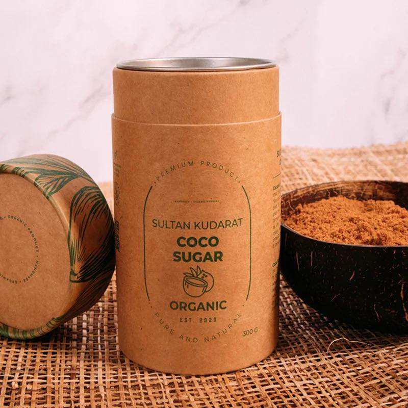 Caja de embalaje de cartón ecológico, cilindro redondo suelto para té y café en grano, tubo de papel Kraft a prueba de humedad, de calidad alimentaria