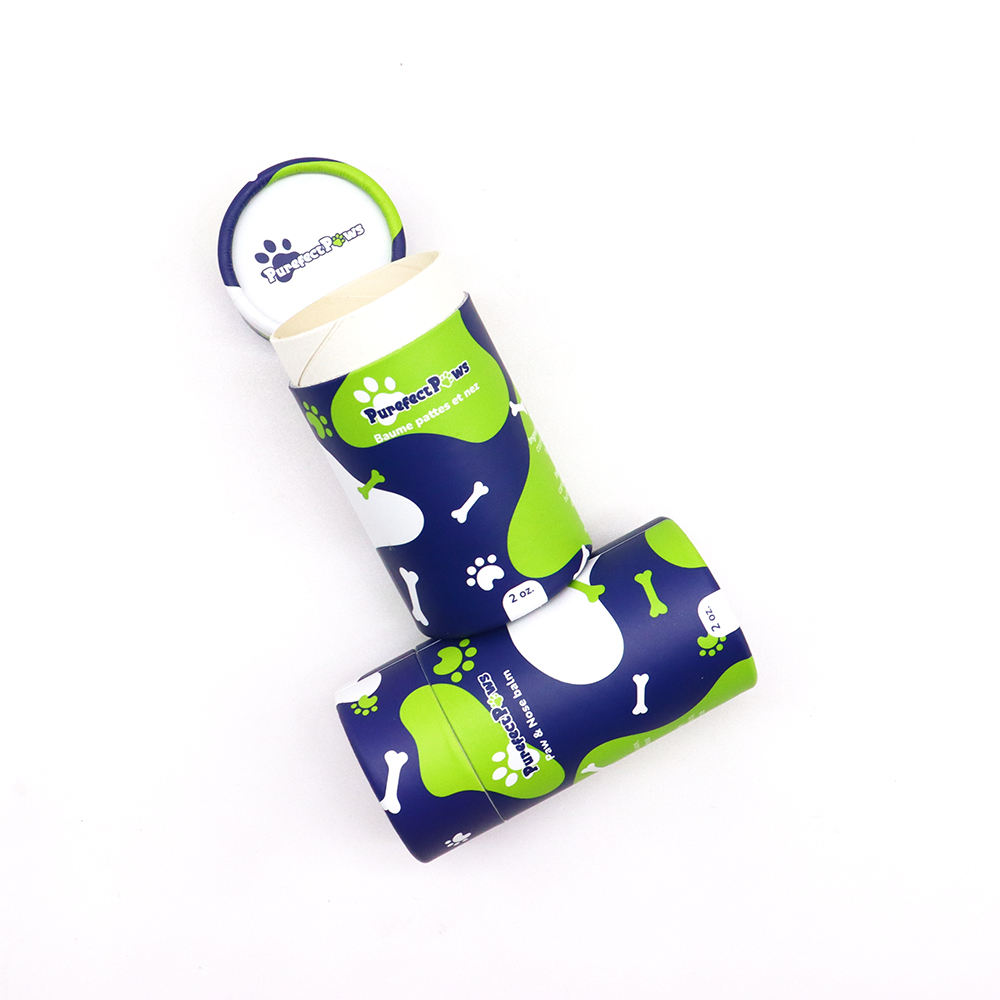 Venta al por mayor de cartón biodegradable, paquete de tubos de papel de lujo, tubos de empuje de papel Kraft, bálsamo labial, protector solar, tubo de papel para el cuidado de mascotas